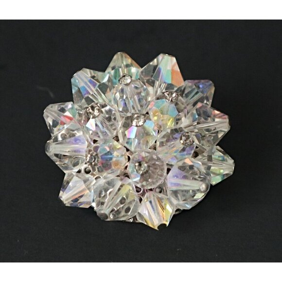 Mid-Century Modern Silver Tone Brooches Set of 5 Alaskan Diamond & Rhinestone Ac - Picture 2 of 7